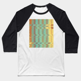 Trippy Glitched Retro Striped Pattern Baseball T-Shirt